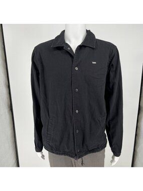 Vans Torrey Men's Black Skate Torrey Cotton Canvas Snap Button Jacket (Medium)
